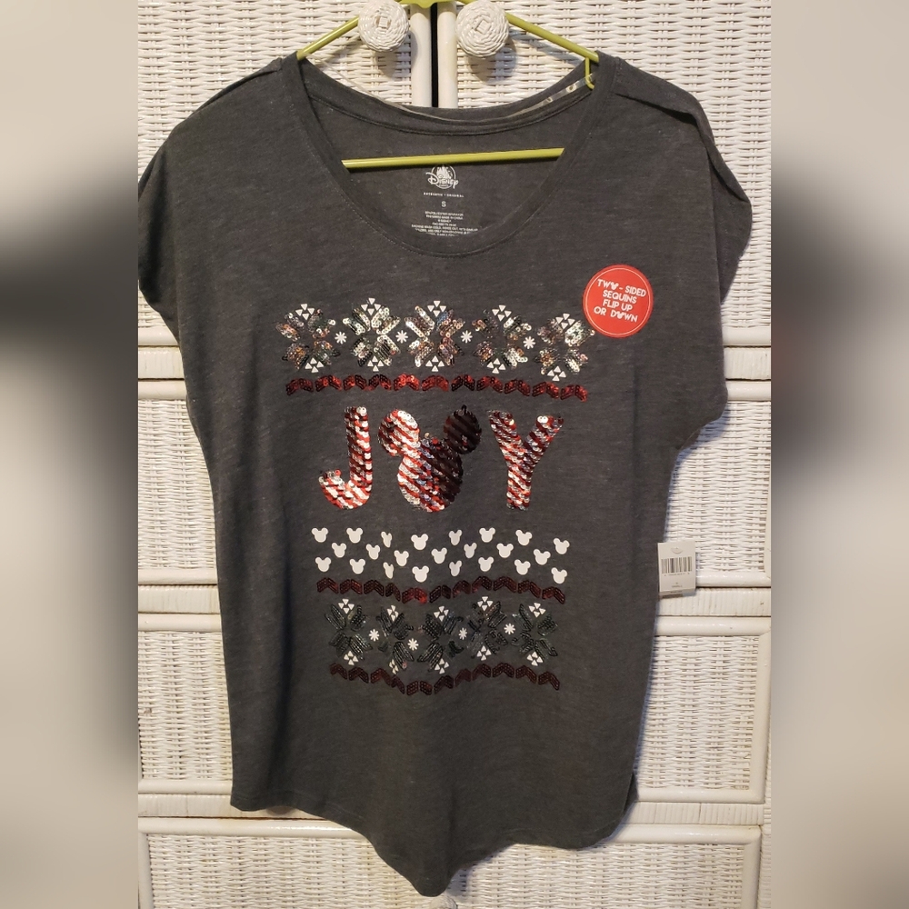 Disney Parks Sequin "Joy" Tee